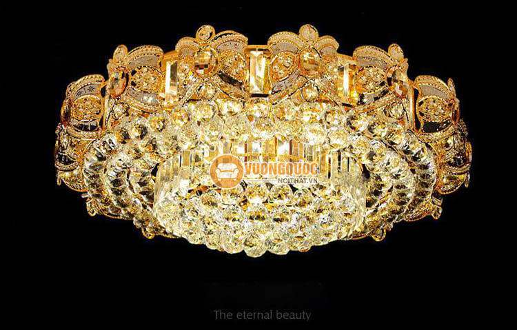 Đèn ốp trần pha lê thiết kế cầu kỳ trang trí phòng khách CM270-8